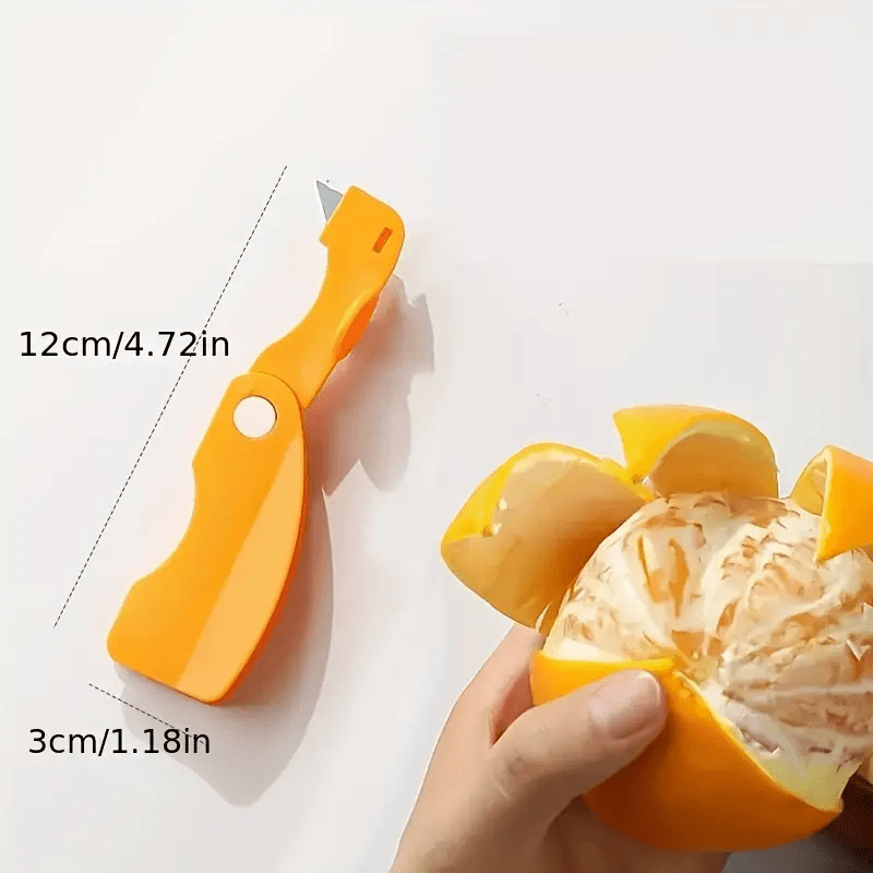 One Orange Peeler - Plastic Orange Peeler, Easy Lemon Peeler, Grapefruit Peeler, Creative Cutting Tool with Foldable Handle, Fruit Peeler, Vegetable & Fruit Tool, Perfect for Outdoor Picnics, Outdoor Kitchen Supplies
