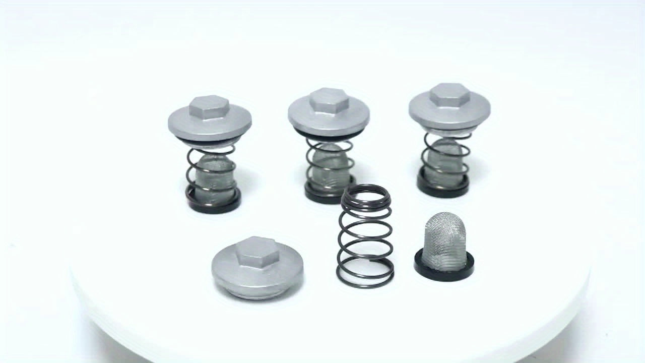 GY6 50cc 125cc 150cc Oil Drain Plug for QMB139 157QMJ Engine / Scooter – Complete Set with O-Ring, Spring, Oil Filter & Aluminum Oil Pan Screw Kit