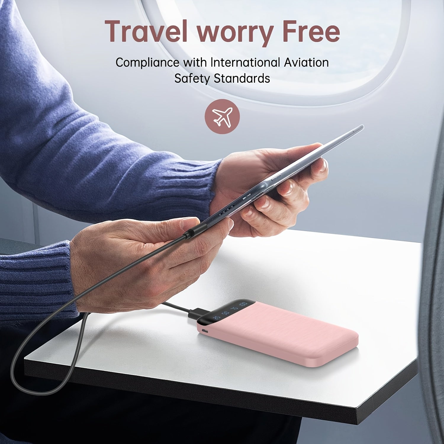 20000Mah Large Capacity Portable Power Bank, 2 USB Outputs And Type-C Output/Input, Suitable for Charging Mobile Phone Devices, Equipped with LED Display/Multiple Colors to Choose From, Portable Emergency Power Supply Device for Outdoor Travel