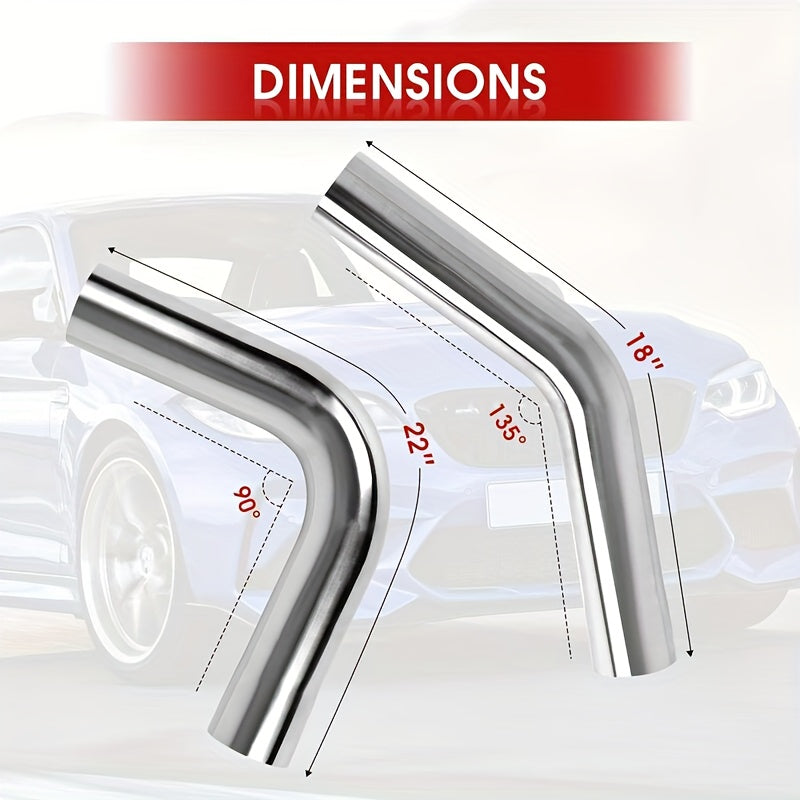 8-Piece Exhaust Pipe Kit, 304 Stainless Steel, Polished Finish, 1.2mm Wall Thickness, 2.5-Inch Inlet Diameter, Single Box Packaging Size 1240*290*155mm, Weight 10.8KG.