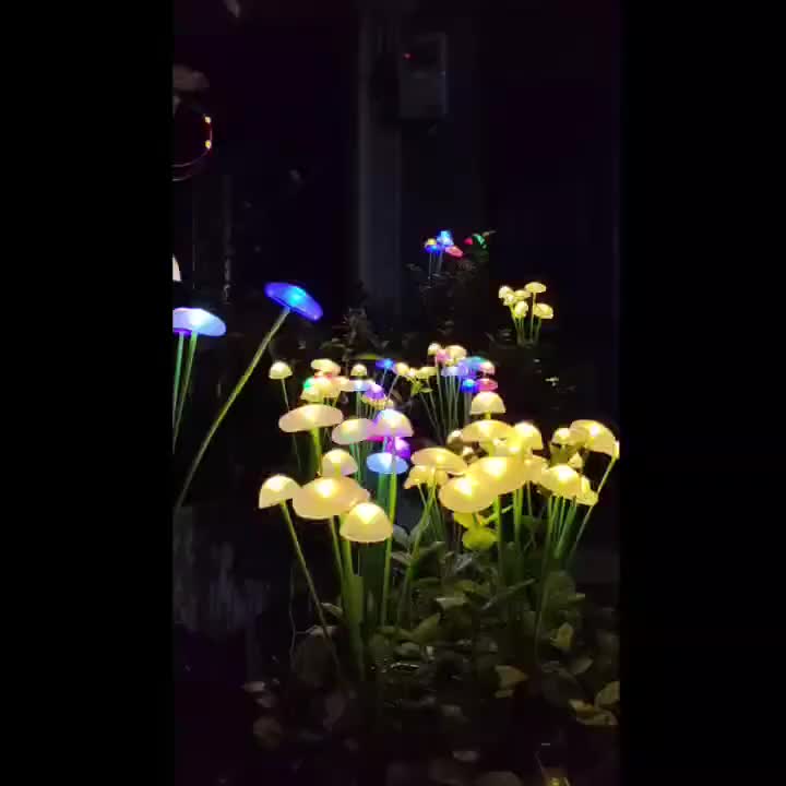 FACHOI 6/4-Pack Solar Jellyfish Mushroom Light, 32/24 LEDs Garden Landscape Lighting, IP44, Outdoor Ground Spike Lawn Light, Suitable for Garden Decoration, Holiday Courtyard Decorative Lighting, Outdoor Path Lighting