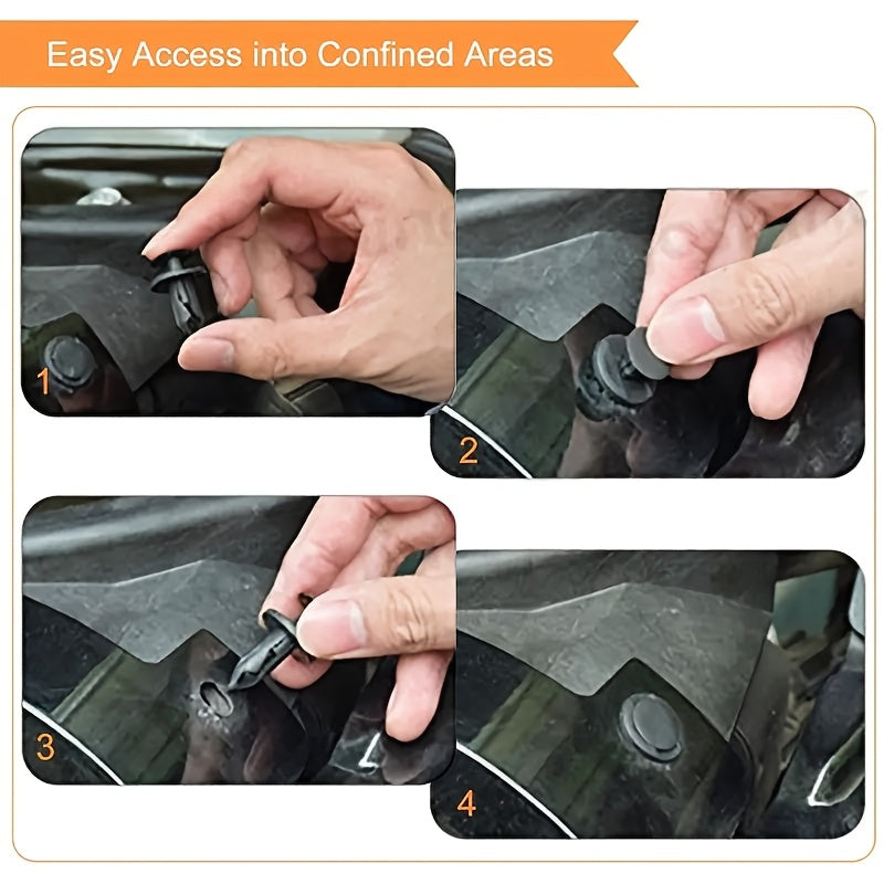 120pcs Automotive Plastic Rivet Fasteners – For Door Trim Panel Fixing, Black Simple & Practical Essential Accessories, Fender Bumper Edge Molding Clips, Car Rivets, Auto Bumper Rivets, Interior Trim Accessories, Decorative Clips