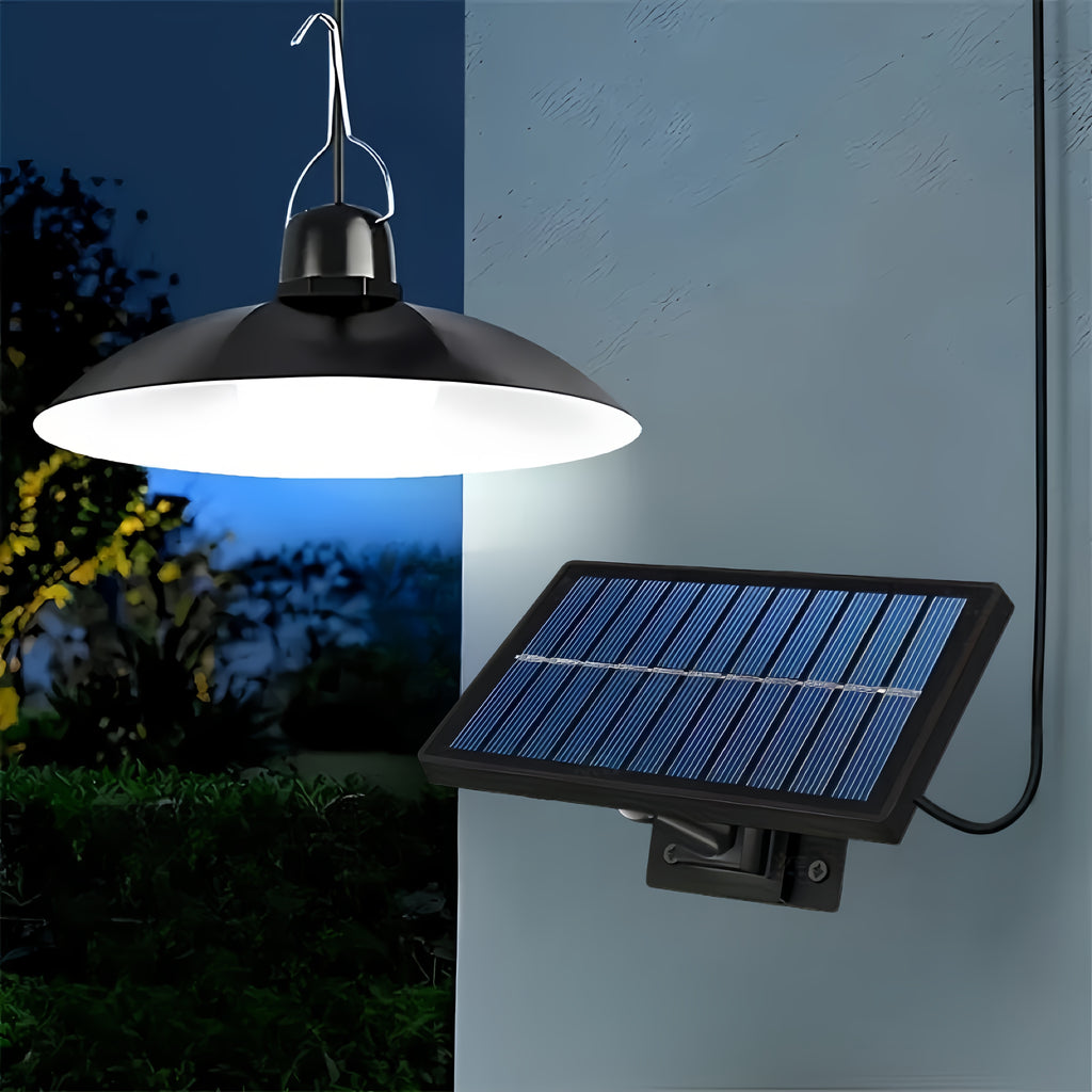 2-Light Solar Pendant Light with Remote Control - Indoor/Outdoor Rechargeable LED Bulb, Suitable for Porch, Shed, Garage, Garden, Patio Outdoor Lighting | Modern Style Pendant Light | Remote Control Light, Patio Decorative Lighting