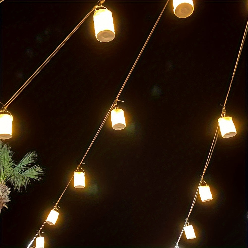 1 white paper foldable tube light (non-waterproof), with handle and tea light metal cup, suitable for tabletop decoration for weddings, parties and holiday decorations
