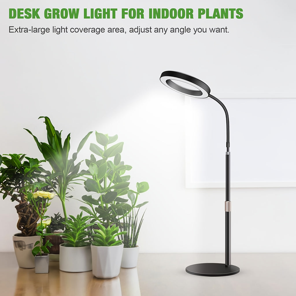 Large USB Flexible Gooseneck Plant Light, Dimmable, Wide Base, Full Spectrum, Indoor Plant Grow Lamp, Retractable Floor Standing, 3/9/12H Adjustable Timer, Full Spectrum Indoor Flower Lighting, Housewarming Gift, All-Season Plant Light
