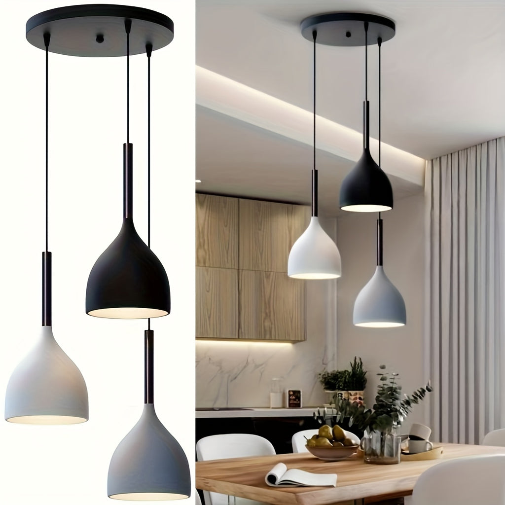 Modern Scandinavian Minimalist Pendant Light, Creative Ceiling Light, 3 Pendant Lights for Dining Room, Modern Hanging Pendant Light for Living Room, Entryway, Kitchen Island, Hallway, Bedroom (Bulb Not Included)