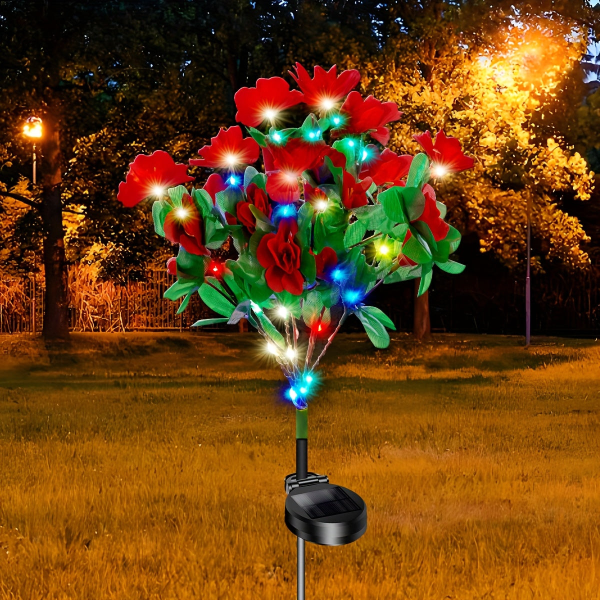 1 Pack Solar Cherry Blossom Lantern, Perfect for Independence Day, Outdoor Light for Yard Decoration, IP65 Waterproof Rating, Suitable for Halloween, Christmas & Festival Lawn Decoration