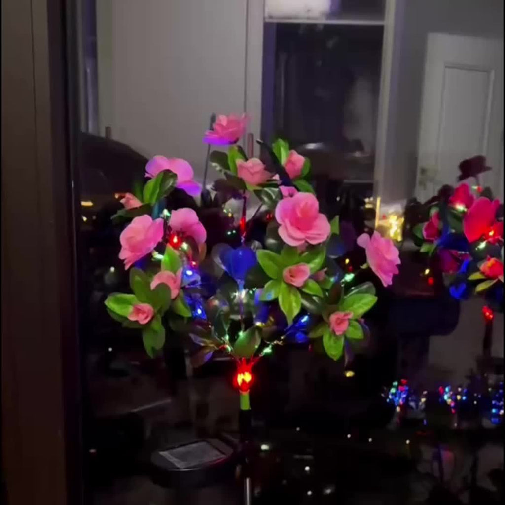 Solar Azalea Courtyard Light 2-Piece Set, IP65 Waterproof Outdoor Decoration, Suitable for Lawn / Patio, Holiday Gift (Christmas / Easter) for Mother / Wife