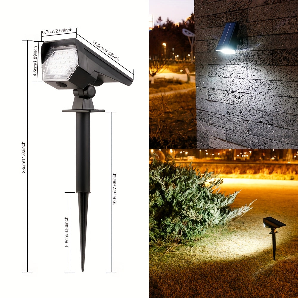 (1 piece/box) IP44 solar spotlight, outdoor ground lawn light, household outdoor landscape courtyard light, dual-purpose yard light, tree light