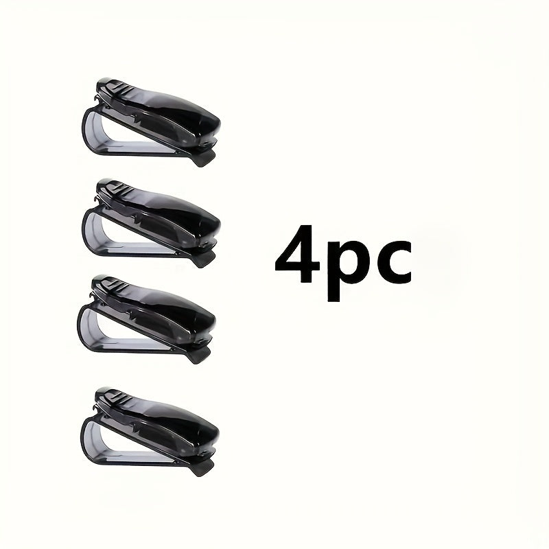 4-Pack Universal Multifunctional Car Sun Visor Clip Set, ABS Material Eyeglass Holder & Card Storage Case, for Sun Visor Organization - Perfect for Car & Home Use!