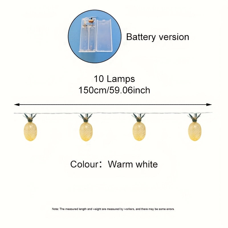 30 燈 17.46 英尺新 LED 鐵藝藝術菠蘿蜜電池/USB 電源串燈，適用於家庭聚會、聖誕節、婚禮和花園裝飾。