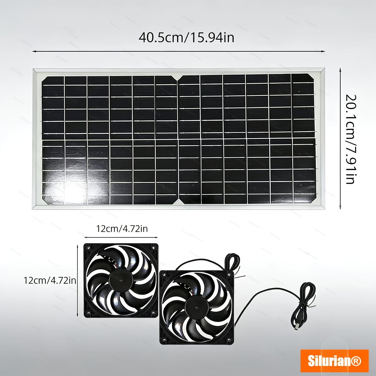 Solar Powered Electric Ventilator with One Solar Panel and Dual Fans, Battery-Free Outdoor Air Circulation Exhaust Fan Set, Ideal for Chicken Coop, Greenhouse, Shed, Pet House and Window Use