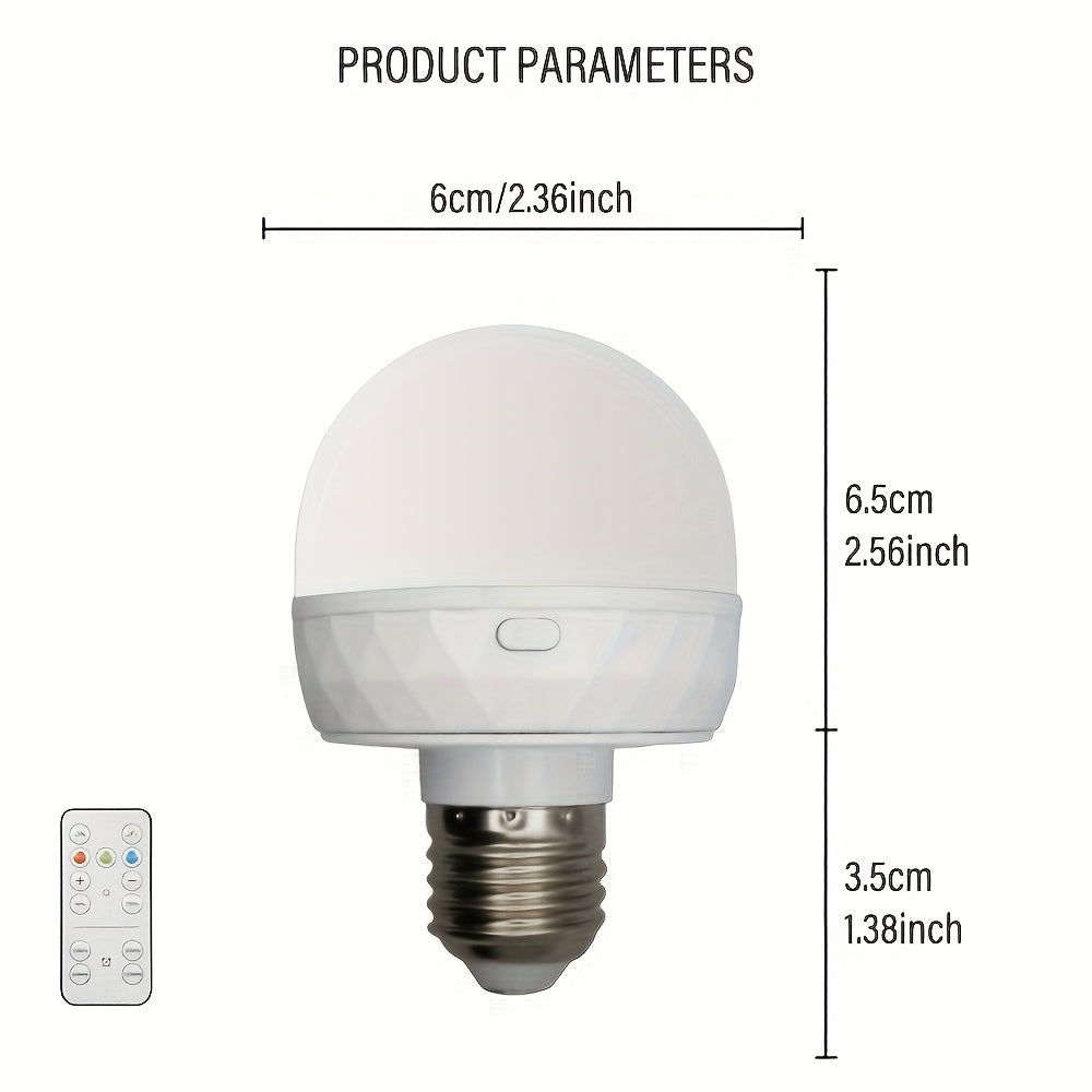 4PCS rechargeable smart LED light, E26/E27 base, with remote control for adjustable color temperature and brightness LED light, USB rechargeable light, suitable for living room, bedroom, chandelier, floor lamp
