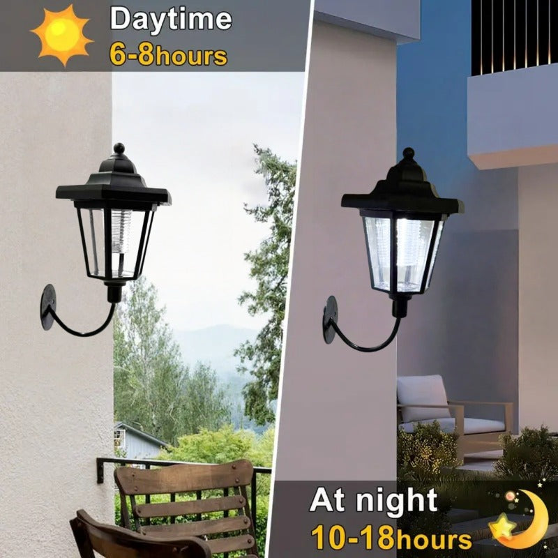 2-Piece Hexagonal Solar Light Outdoor LED Solar Wall Light LED Wall Light Vintage Lantern Garden Christmas Garden Decoration Outdoor Solar Street Light