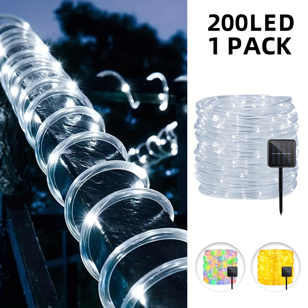 A set of outdoor solar garden lights, water pipe lights, tube lights with 8 flashing modes, IPX4 protection rating, angle theme, suitable for Christmas, gardens, shops, parties, weddings and other scenes, three colors optional