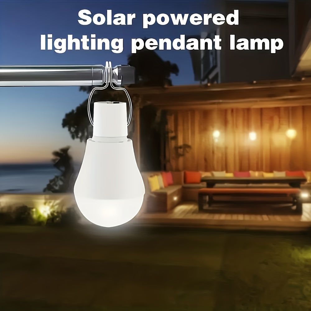 IP44 solar LED bulb, with 3 modes, long-lasting durability, portable emergency flashlight, lantern, fishing light, chicken coop light - wall-mounted / handheld