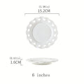 1pc European Vintage Ceramic Relief Heart Plate, Pure White Heart-Shaped Hollow Out Dish, Home Serving Plate Round Plate, Cake Display Plate, Ceramic Breakfast Dessert Snack Plate, Western Pasta Plate, Fruit Salad Plate