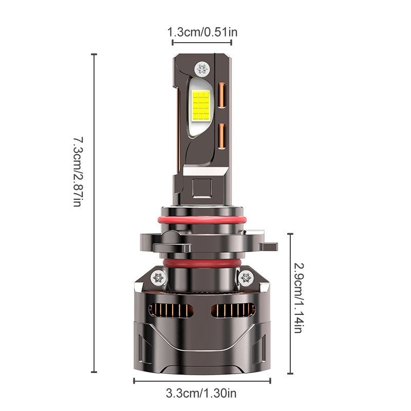 2pcs59500LM LED Head Light Bulbs, 9005/HB3 9006/HB4 H11/H9/H8 H4/9003/HB2 H7 H1 9012-QD047, Super Bright, 9570 CSP Chip, 7500K White, Hi/Lo Beam, Canbus NO Error, Aluminum Material, 12-24V, with Easy Installation, for Motor Vehicles, Without Battery