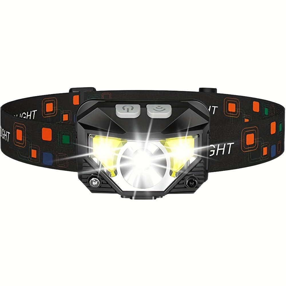 Staaricc 2/1 Pack Rechargeable Super Bright LED Headlamp, Motion Sensor Activated, 8 Lighting Modes, Red & White Light, Perfect for Outdoor Camping, Running, Fishing and Emergency
