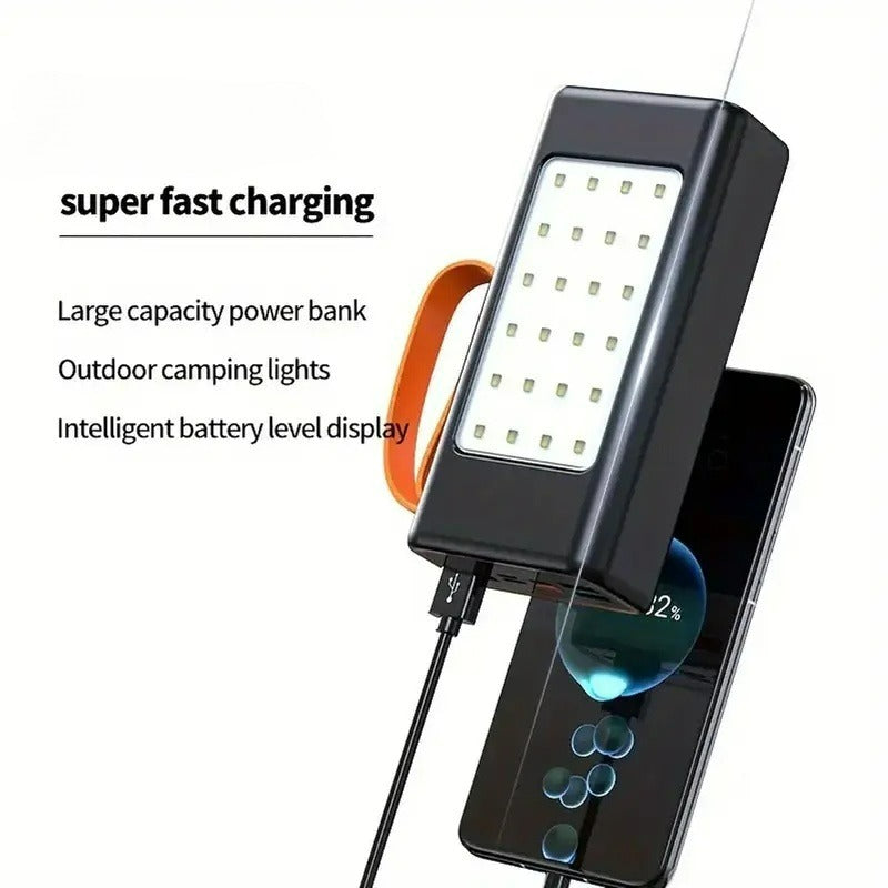 60000mAh Two-way Fast Charging Power Bank with LED Neon Flashlight, Large Capacity Portable Bidirectional Mobile Power Source External Tito C Compatible with Smart Phones, for iPhone 17Pro Max/ 16/ 15/ 14/ 13/ 12/ 11 Etc., for Samsung Most Smart