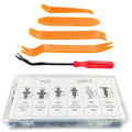 1-Set / 2-Set 105-Piece Automotive Fastener Tool Kit, Bumper Clip Assortment, PP Material, Auto Accessories with Removal Tool, Includes Universal Nylon Plastic Rivets and Clips for Door Panel & Interior Repair