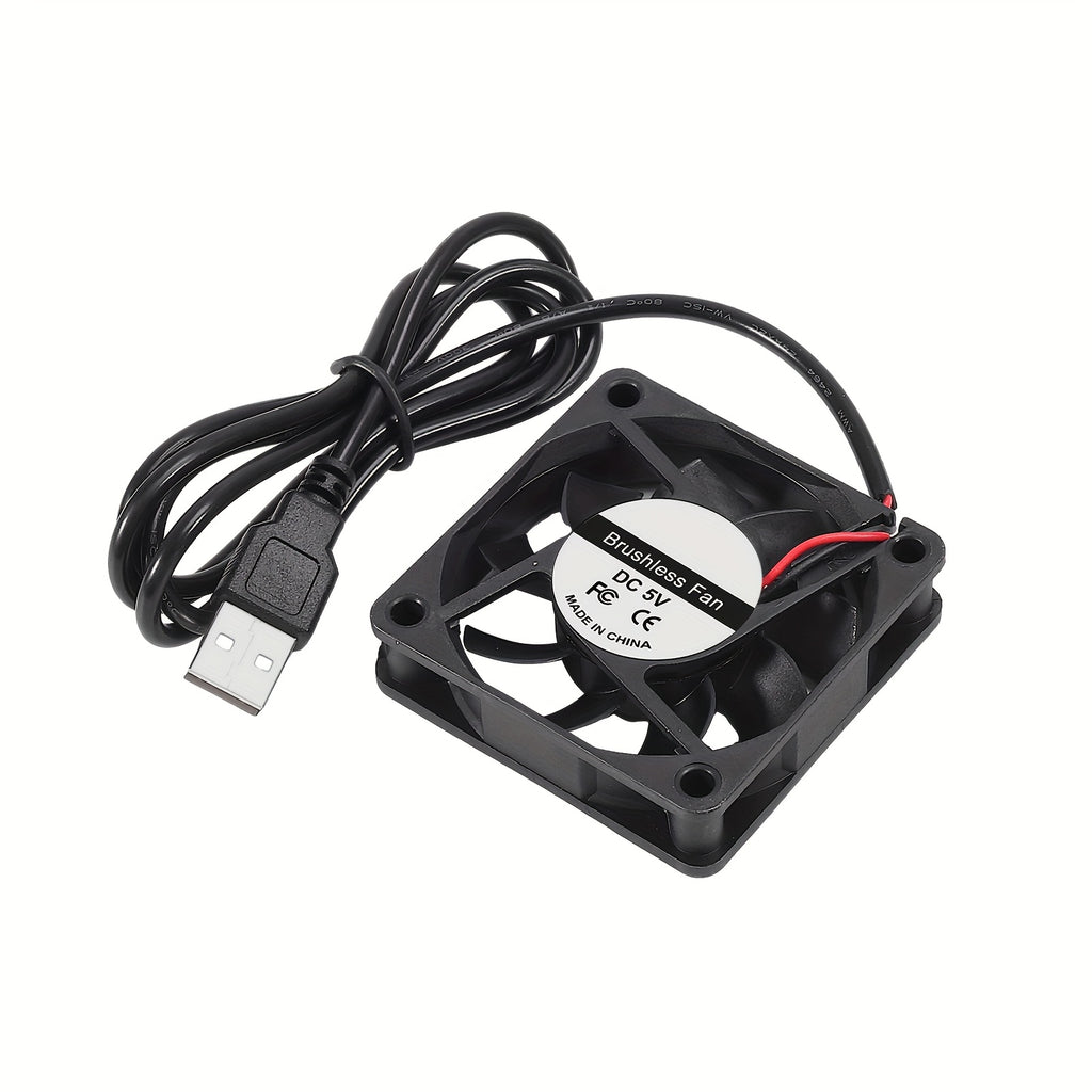 2 Pack 60mm DC 5V USB Fan, 6015 Brushless Cooling Fan 60mmx60mmx15mm 5V USB, Suitable for PC Case Heatsink Raspberry Pi Cooler
