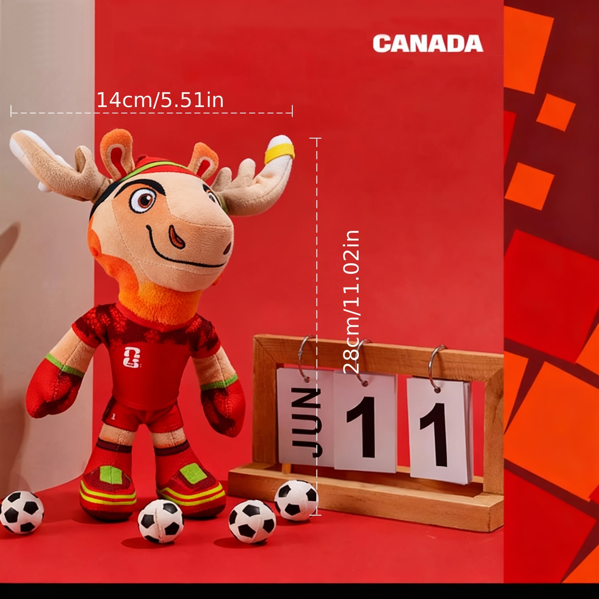 FIFA 2026 年国际足联世界杯官方授权 可爱吉祥物毛绒公仔枫叶扎尤吉祥物周边 狗狗发声玩具