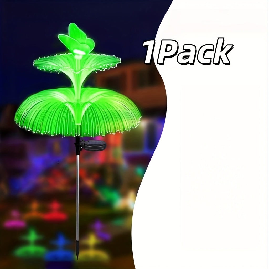 1/2/3-Piece Solar Layered Butterfly Jellyfish Light, Color Gradient Function, Battery 600mAh, Flower Light Festival Holiday Light, Courtyard Garden Lawn Light, Christmas Holiday Light
