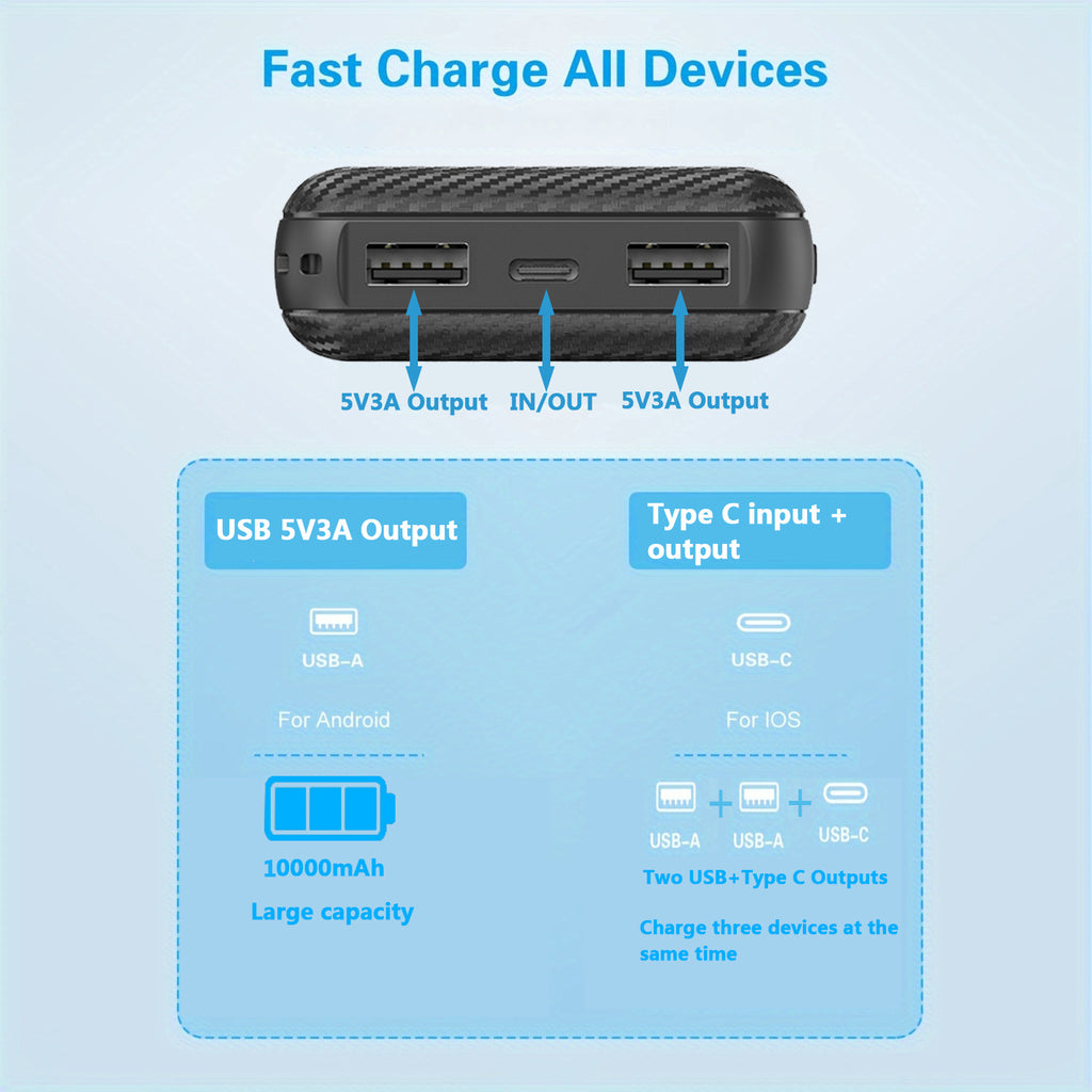 10000mAh Power Bank Heated Vest 5V 3A Output Power Bank Heated Jacket Battery Charger External Battery winter Heating Scarf Socks Power Bank