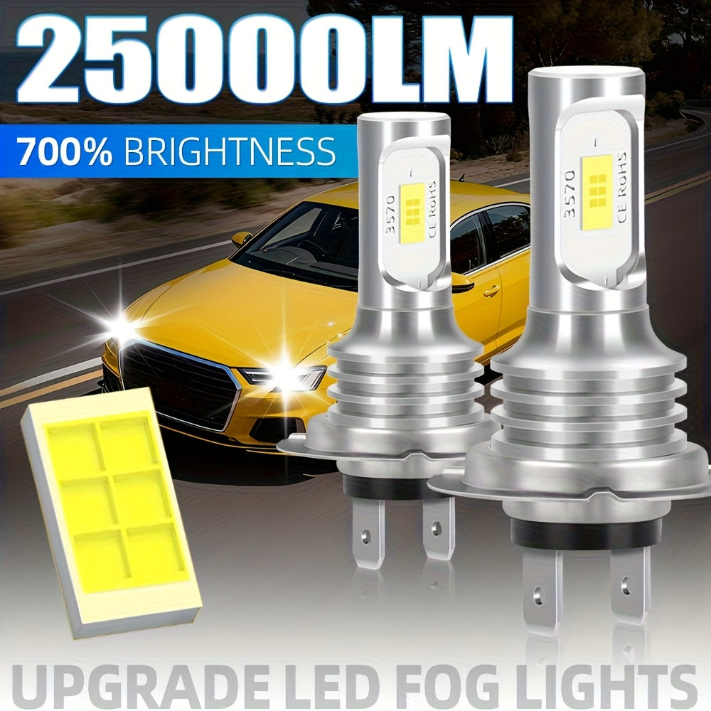 2-Pack High Power 9005 HB3 9006 HB4 LED Car Fog Light and Headlight Set, Mini Size 1:1 H11 H4 H7 H15 Headlights, Super Bright 6000K Car Light, Easy-to-Install Anti-Fog DRL Bulbs, No Battery Included