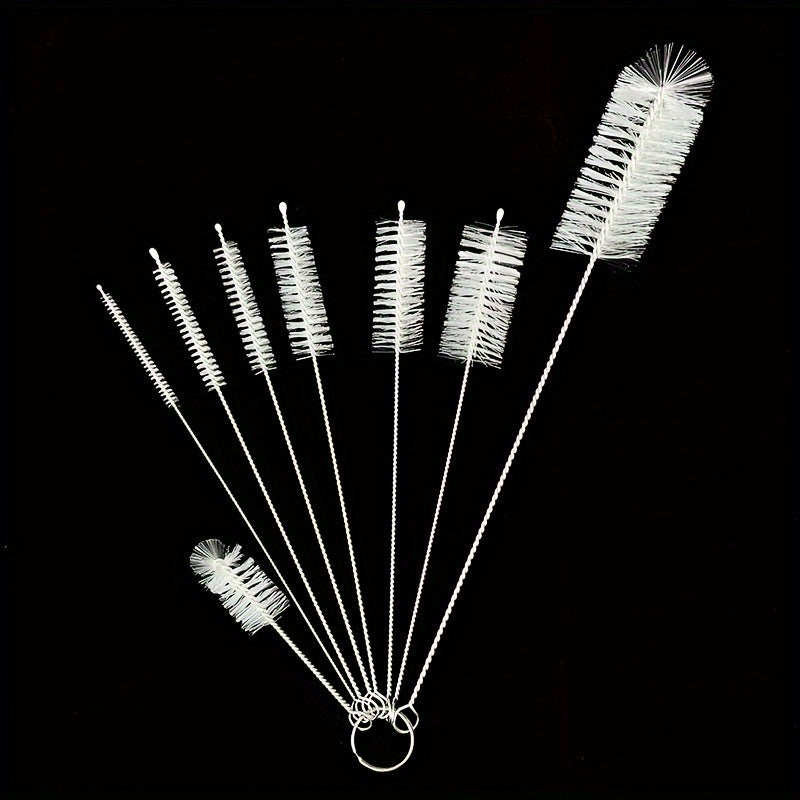 1/8 Set Cleaning Brushes – Pipe Cleaning Brush, Cup Brush, Thin Straw Brush, Long Tube Brush, Drain Pipe Unclogging Brush, Small Straw Brush, Long Bottle Brush, Kitchen Cleaning Brush, Cleaning Supplies & Tools