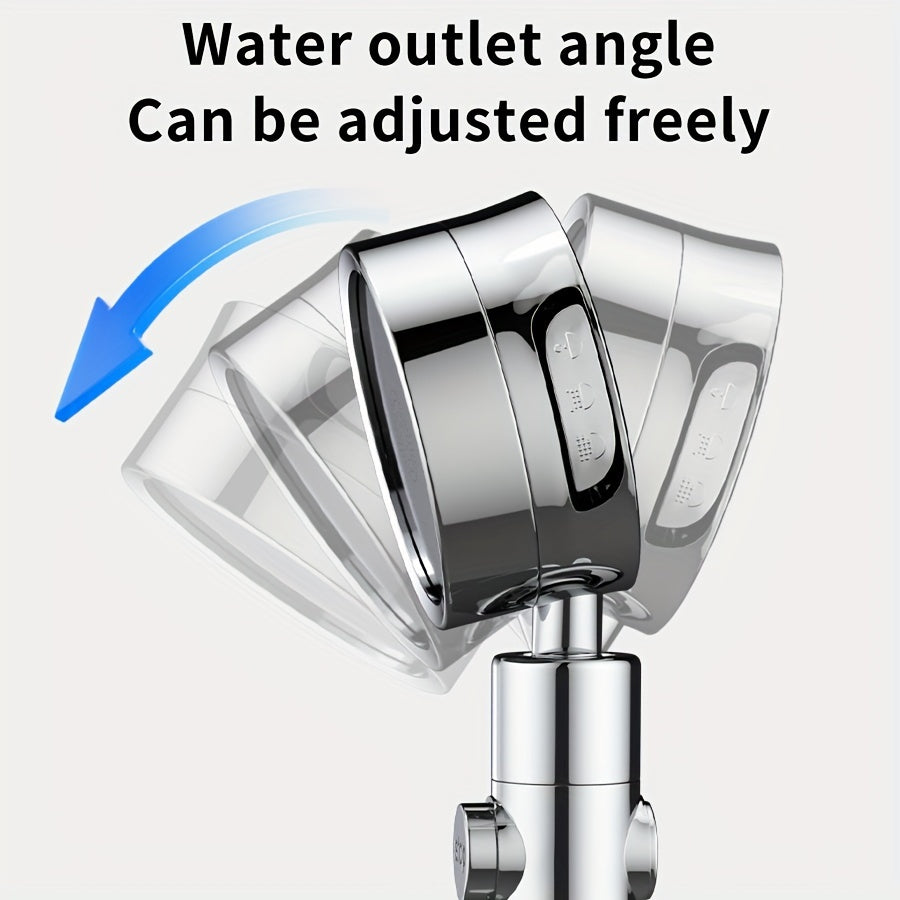 1pc High Pressure Filtered Shower Head - 3-Speed Adjustable Super Powerful Booster for Home Shower, Adjustable Angle Shower Head, Bathroom Accessory
