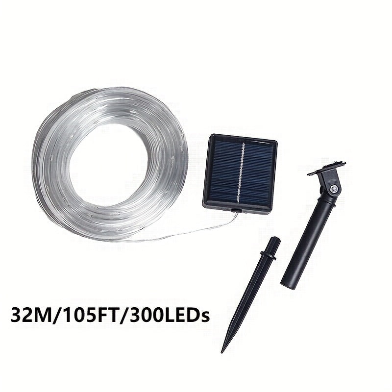 Solar LED string light, 50/100/200/300 Christmas fairy colorful tube lights, suitable for patios, gazebos, trampolines, pathways, swimming pools, garden decoration, Christmas parties, Halloween party decorations, Easter decorations