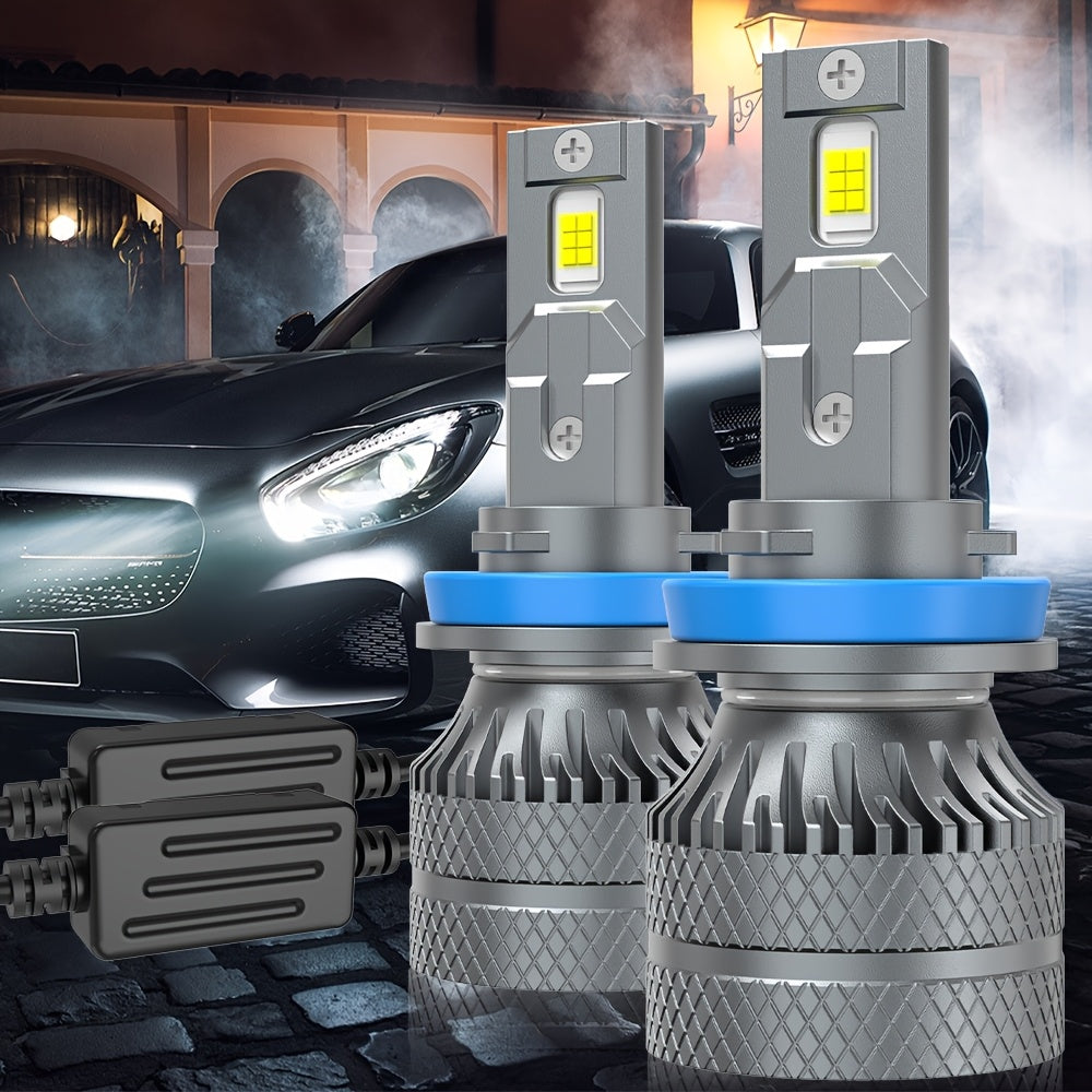 2-Pack Car LED Headlight Bulbs, Providing 29100 Lumens Brightness, 6500K Color Temperature, 220W Power, Designed Canbus Error-Free, Offers 600% Higher Brightness, Suitable for High/Low Beam Applications, Compatible with H1