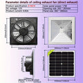 Portable 8 Inch Solar Fan with 17W Solar Panel - Lightweight DC Voltage Design, Perfect for Camping, Hiking, Travel, Greenhouse, RV and Dog House Ventilation
