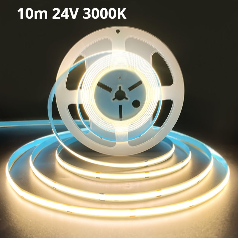 COB LED灯条- 320LED /m， 8mm宽，12V 暖白色，灵活耐用，适用于室内/室外使用，适合家庭，厨房，卧室和舞台照明，室内照明|现代照明|灵活照明，家用LED灯