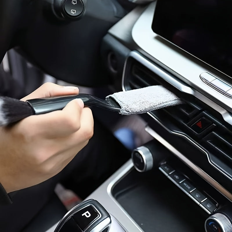Car Interior Detailing Brush – Soft Bristle Cleaning Tool for Dashboard, Vents & Crevices – No Battery Required, Plastic Dust Brush for Auto Detailing, Vehicle Interior Cleaner | Stylish Handle Brush | Plastic Bristle Brush, Car Accessory