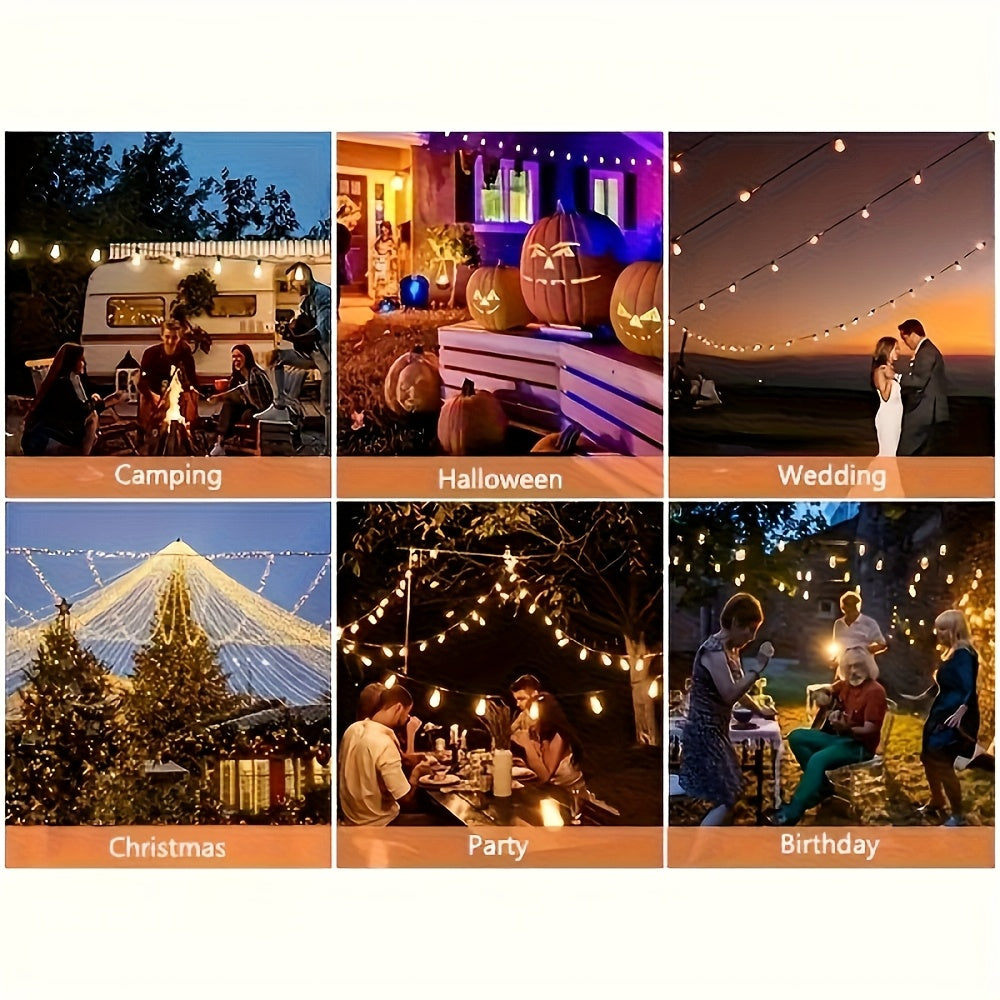 Solar ST38 LED String Light - 50/100/200FT Shatterproof Light String with Remote Control, Perfect for Outdoor Courtyard Decoration, Cafe Bistro, Christmas Wedding Party Night Light