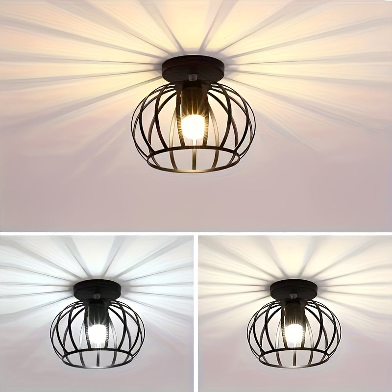 1 modern metal ceiling light with E26/E27 base, 1 round lampshade pendant light, suitable for kitchen hallway, living room, bedroom, dining room, decorative lighting fixture (bulb not included)