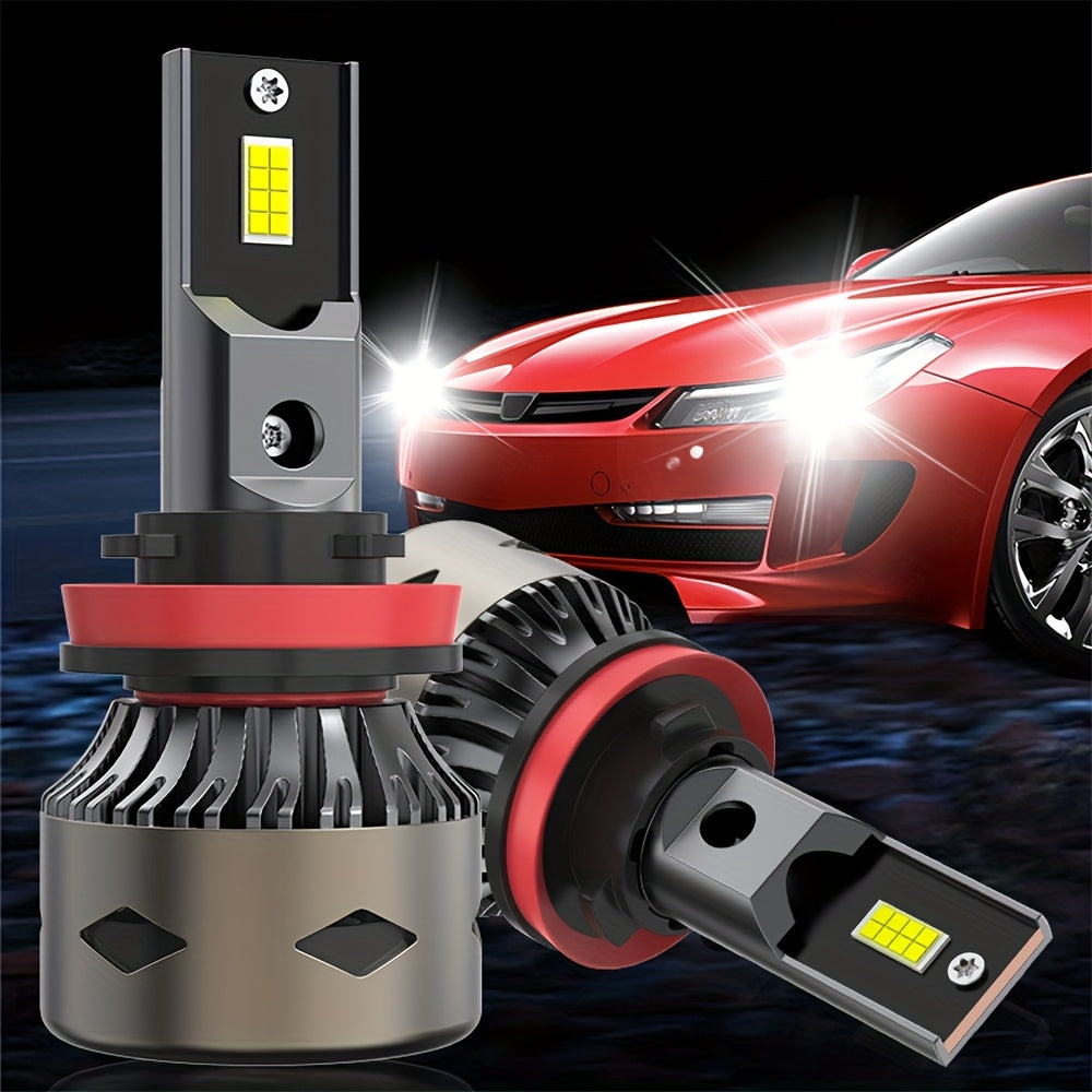 2 Plug-and-Play Car Headlights, Compatible Models: 9005/HB3-B039/H4/H7/H1/H4/9003/HB2/H11/H18/H16/9006/9012, 6500K Color Temperature, 360° Beam Angle, 25000 Lumens 200W, 600% Brightness Increase