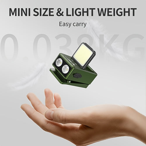 1Pc Smiling Shark Induction Work Light, USB-C Rechargeable COB LED Flashlight, Super Bright Clip-On Work Light, Multifunctional Magnetic Spotlight, Mini Portable Pocket Light
