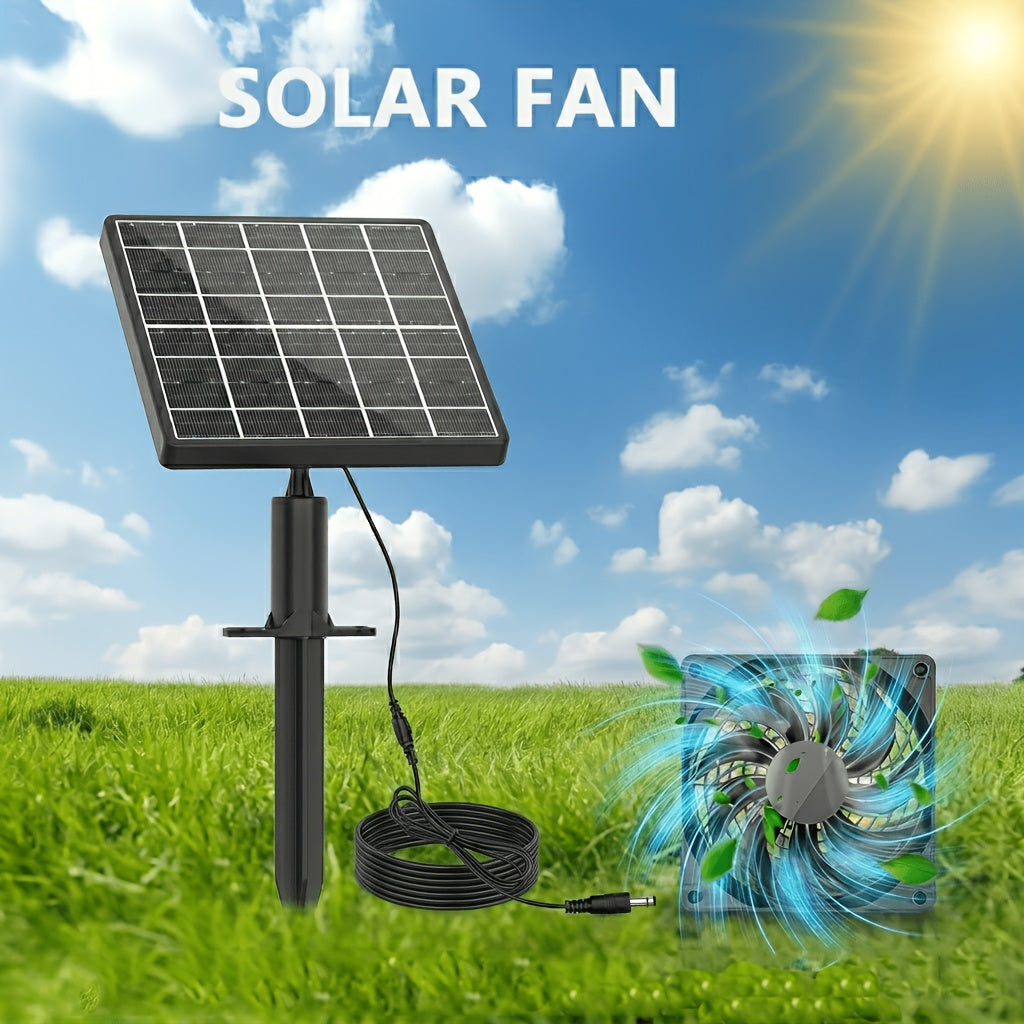 Solar Fan Kit, 7/10W DC Fan, Suitable for Small Chicken Coop, Greenhouse, Shed, Pet House and Window Ventilation Exhaust
