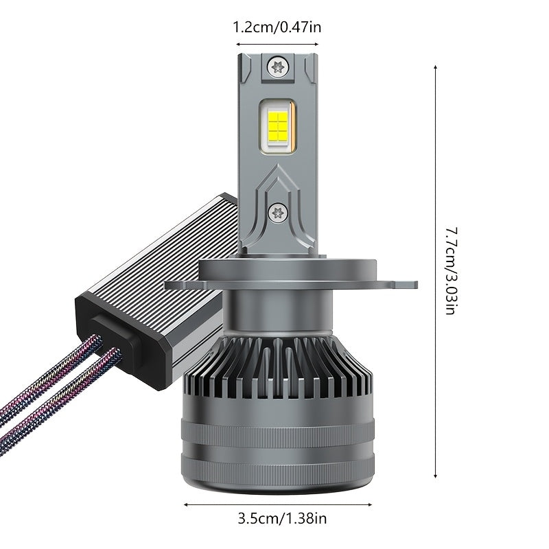 2-Pack 45000 Lumens 320W H4/9003/HB2 H7/H18 H11 H9 H8 LED Car Headlight Bulbs H1 H9 9005 HB3 9006 HB4 9012 Hir2 High/Low Beam Integrated 6500K White Light 800% Brightness External Driver CANBUS Plug-and-Play 12V-24V Lifespan Up to 50,000 Hours QY034