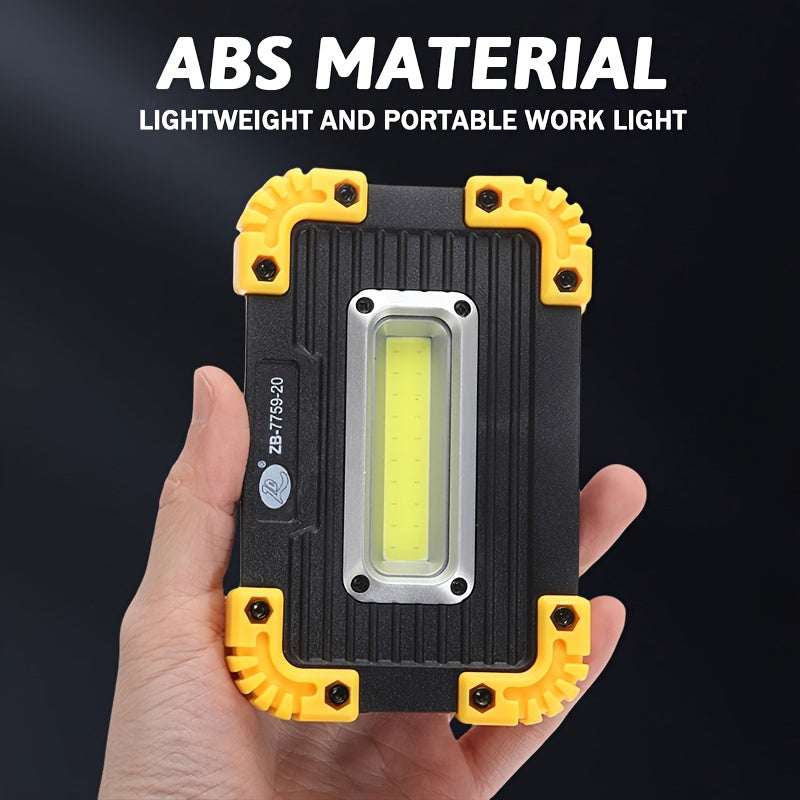 1 Rechargeable COB Handheld Light, Bright Flood Emergency Light, Ideal for Emergency, Exploration & Camping, 3 Lighting Modes Portable Lantern, Hands-Free Work Light with Hook Design