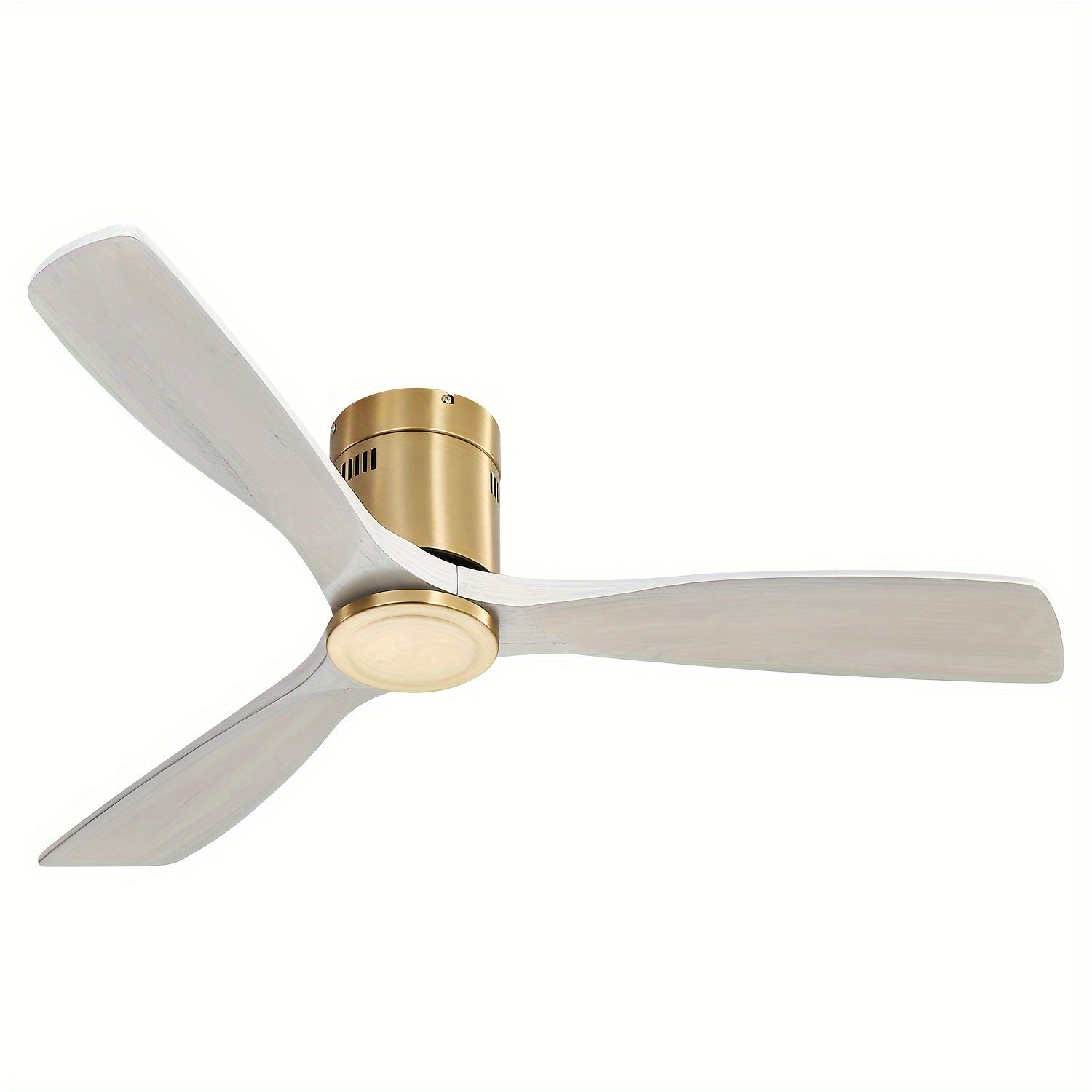 Sofucor 1pc 52" Flush Mount Ceiling Fan, Low Profile Ceiling Fan with Remote Control, Outdoor Ceiling Fan with 3 Double-Sided Walnut Blades, Noiseless DC Motor