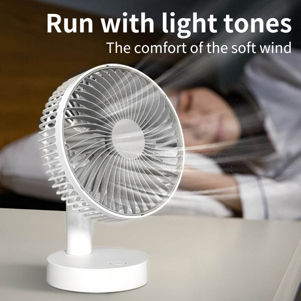 Portable 6 Inch USB Rechargeable Mini Fan with Stand, 1800mAh Battery, Personal Cooling Fan for Desktop, Home Office, Dormitory and Bedroom
