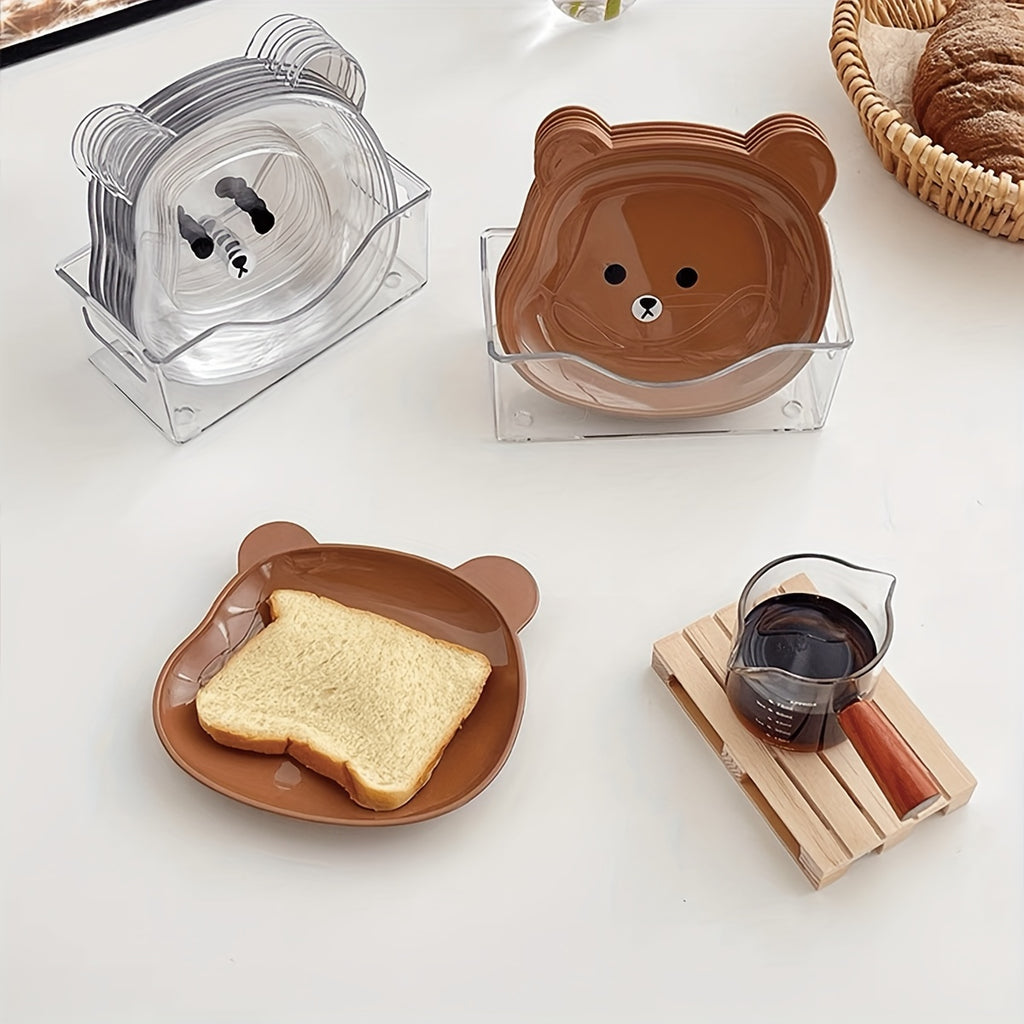 2 PET Cartoon Small Plates, Trash Plate, Square Dried Fruit Tray, Small Dish – Perfect for Kitchen Breakfast, Fruit, Bone Dish, Snacks, etc.