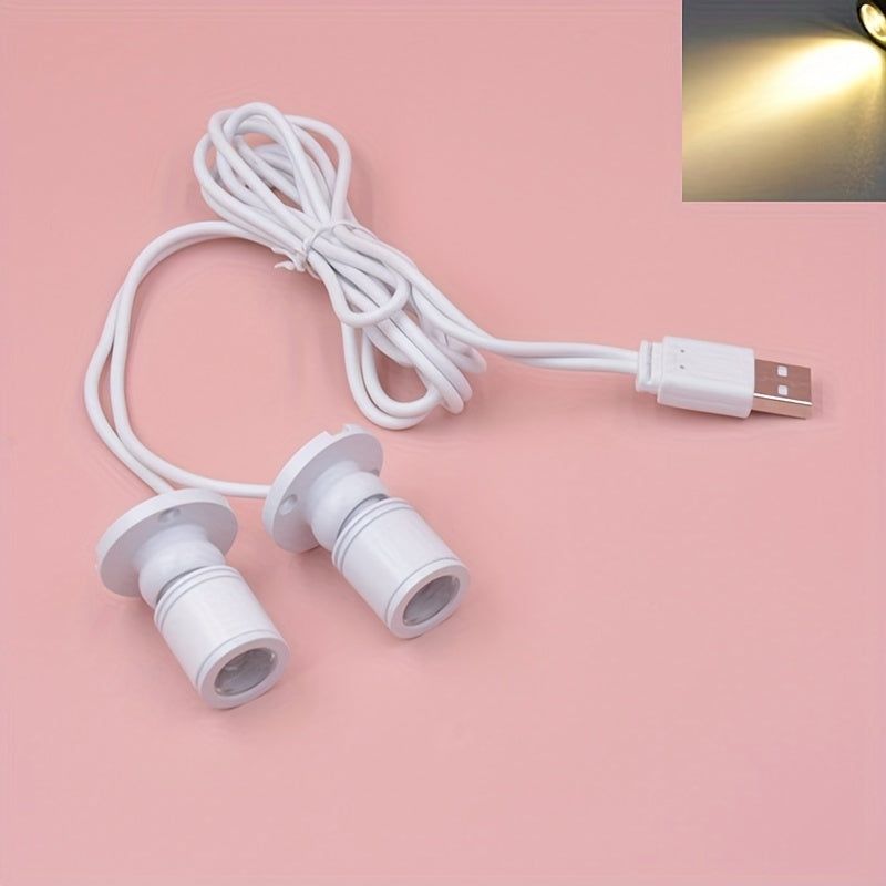 Dual-head USB LED desk lamp, with gooseneck arm and USB cable - suitable for office, aquarium, bookshelf - USB spotlight, ceiling/luminaire (not compatible with USB port)