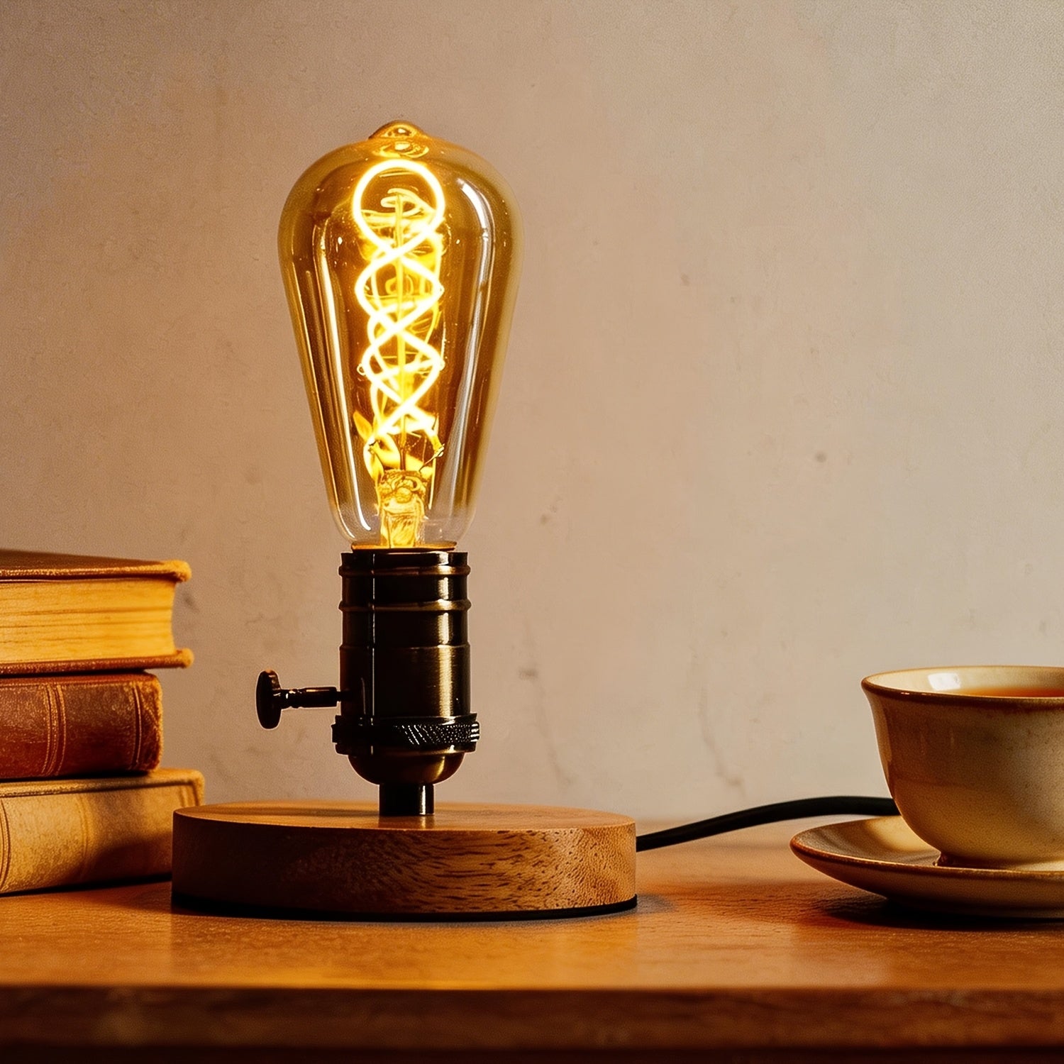 1-pack, ST19 vintage LED bulb, 2300K, dimmable, spiral filament, decorative glass, E26 base, perfect for home decoration