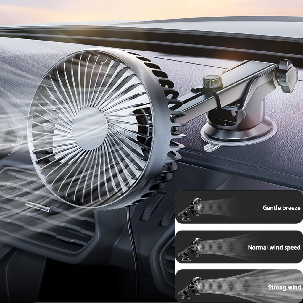 Car Fan, Adjustable Speed, 360° Rotatable Base, Compact Mini Design, Suitable for Sedans, SUVs and Trucks, Ideal for Travel, Beach Vacation, Back to School, Comfortable Summer Car Use